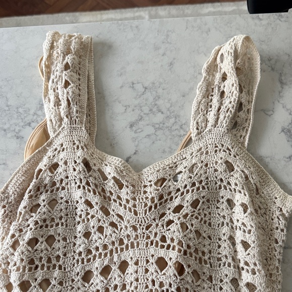 Vintage Vince Cream Crochet Mini Dress - Picture 2 of 5